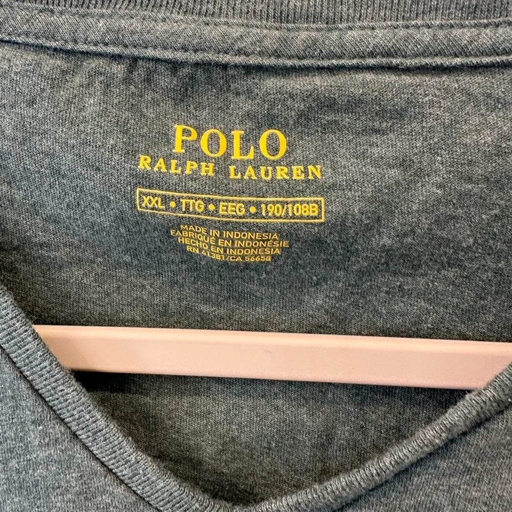 Polo Ralph Lauren Men's XXL V-Neck T-Shirt Heather Green Classic Fit
